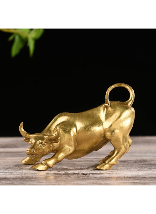 BRASSTAR Brass Fengshui Handmade Bull OX Statue Charm Lucky Wealth Figurine Business Gift Home Decoration TQGJPT1 - Image 3